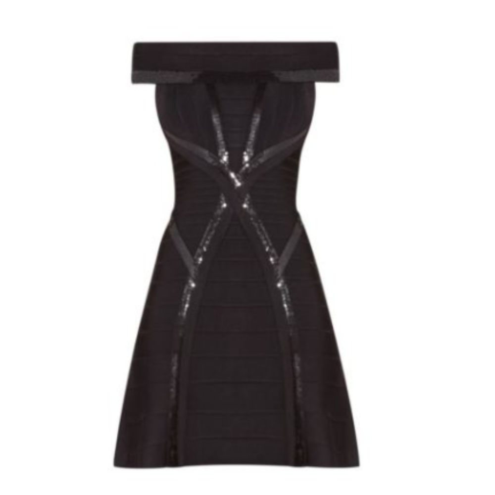 Herve Leger XS Mikaela $1690 Sequin ALine Dress - Picture 3 of 7